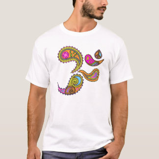Rétro T-shirt de yoga de Paisley OM