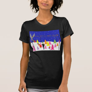 Retro T-shirt van het Boerderij van de Kerstboom