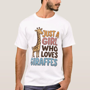 Retro T-shirt voor een meisje dat van giraffen hou