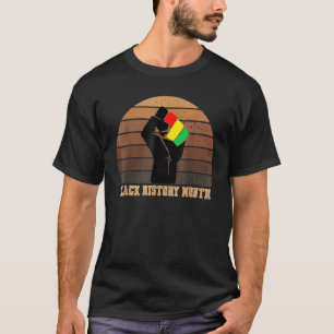 Retro T-shirt Zwarte Geschiedenis Maand Vuist Vrou