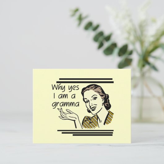 Retro T-shirts Gramma en Giften Briefkaart (Staand voorkant)