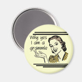 Retro T-shirts Grammie en Giften Magneet (Voorkant / Achterkant)