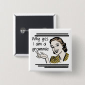 Retro T-shirts Grammie en Giften Vierkante Button 5,1 Cm (Voorkant /achterkant)