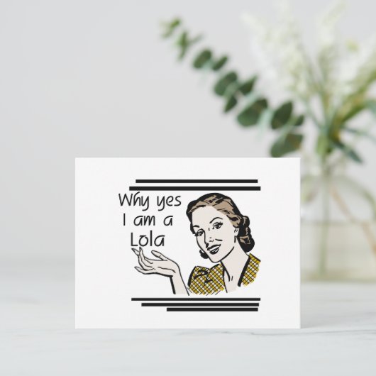 Retro T-shirts Lola en Giften Briefkaart (Staand voorkant)