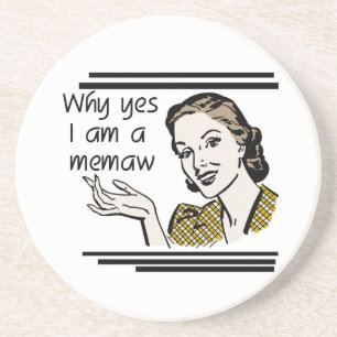 Retro T-shirts Memaw en Giften Zandsteen Onderzetter
