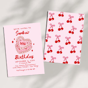 Retro taart 30e verjaardag kaart