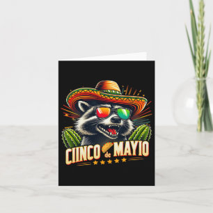 Retro Taco Dinosaurus Funny Cinco de Mayo Mannen V Kaart