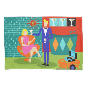 Rétro taie d'oreiller de couples de Martini
