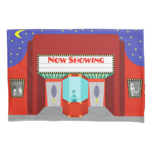 Rétro taie d'oreiller de salle de cinéma