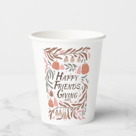 Retro takken en pompoenen herfst Thanksgiving Papieren Bekers