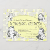Retro Talk of the Town Bridal Shower Invitation (Devant / Derrière)