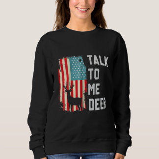 Retro Talk To Me Deer Usa America Flag Proud Vinta Trui