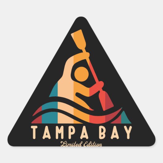 Retro Tampa Bay Kajakken Driehoek Sticker (Voorkant)