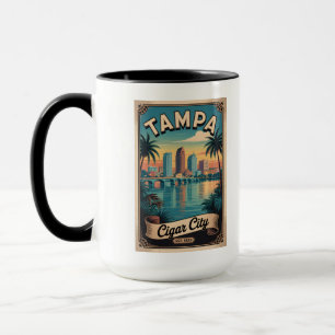 Retro Tampa Florida Reizen Poster Kunst Mok