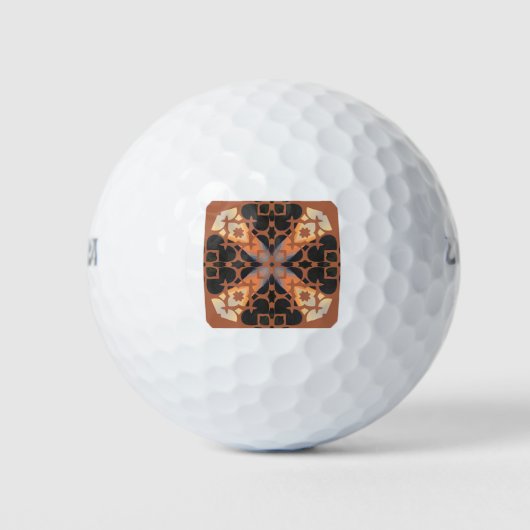 Retro Tan Pattern Golfballen (Voorkant)