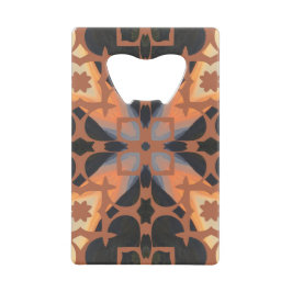 Retro Tan Pattern Kredietkaart Flessenopener