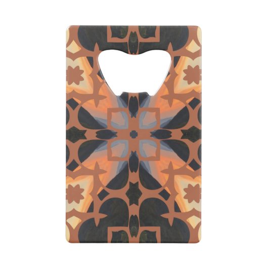 Retro Tan Pattern Kredietkaart Flessenopener (Voorkant)