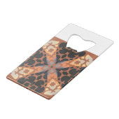 Retro Tan Pattern Kredietkaart Flessenopener (Achterkant Gekanteld)