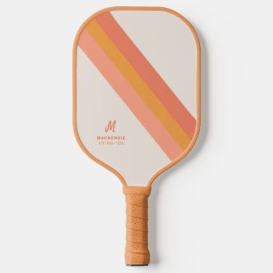 Retro Tan Peach Terracotta gepersonaliseerd Pickleball Paddle