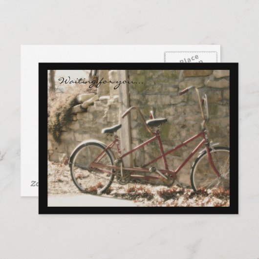 Retro tandem briefkaart (Voorkant / Achterkant)