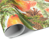 RETRO Tangerines Chocolade Cookie Pine Christmas Cadeaupapier (Rol Hoek)