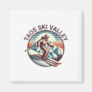 Retro Taos Ski Valley New Mexico Ski Winte Magneet