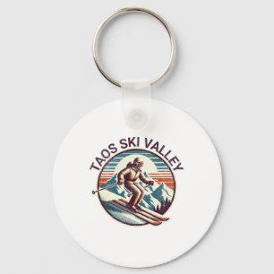 Retro Taos Ski Valley New Mexico Ski Winte Sleutelhanger