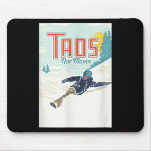 Retro Taos Ski Valley New Mexico Skien Snowboarden Muismat