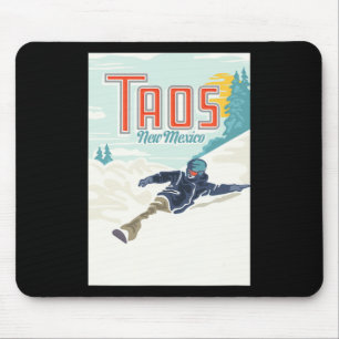 Retro Taos Ski Valley New Mexico Skien Snowboarden Muismat