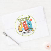 Retro Tap Dancing is My Jam Customizable Ronde Sticker (Envelop)