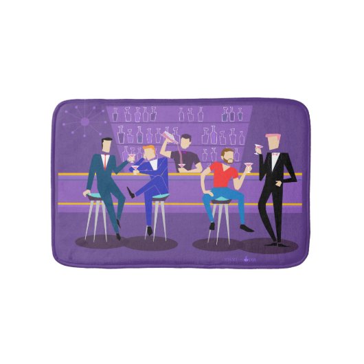 Rétro tapis de bain de bar gay (Devant)
