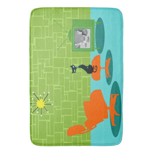 Rétro tapis de bain de Kitty d'âge d'espace (devant Vertical)