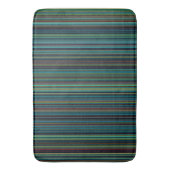 Rétro tapis de bain de rayure de vert de brun bleu (devant Vertical)