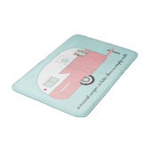 Rétro tapis de bain rose de campeur (Angle)