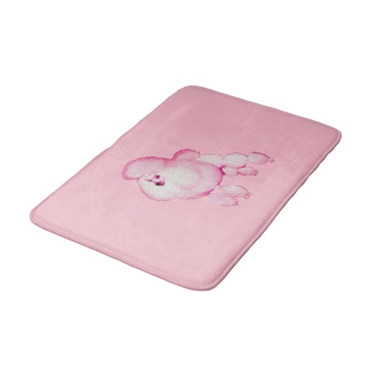 Rétro tapis de bain rose de caniche (Angle)