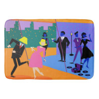 Rétro tapis de bain urbain de partie de dessus de