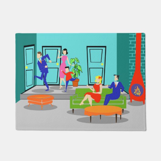 Rétro tapis de porte classique de télévision (Devant)