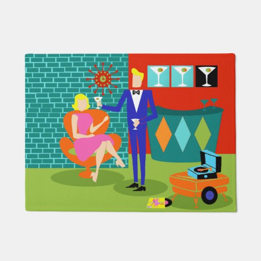 Rétro tapis de porte de couples de Martini (Devant)