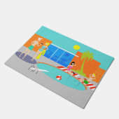 Rétro tapis de porte de réception au bord de la (Incliné)