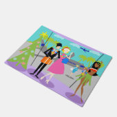 Rétro tapis de porte hawaïen de Noël (Incliné)