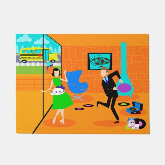 Rétro tapis de porte heureux de parents (Devant)