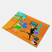 Rétro tapis de porte heureux de parents (Incliné)