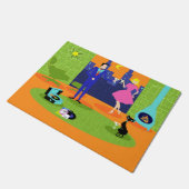 Rétro tapis de porte romantique de couples de (Incliné)