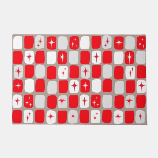 Rétro tapis de porte rouge de Starbursts (Devant)