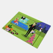 Rétro tapis de porte urbain de couples de Noël (Incliné)