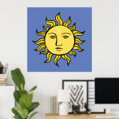 Retro Tarot Magic  Witchy Celestial Art Sun Poster (Thuiskantoor)