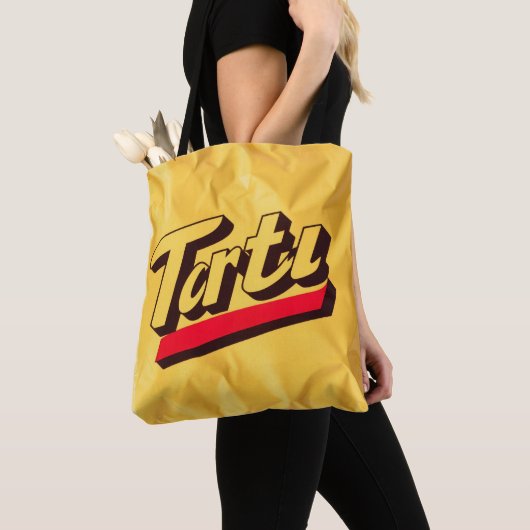 Retro "Tartu" Canvas tas – Vetgedrukte Pop Estheti (Dichtbij)