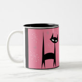 rétro tasse de café d'art de bruit de rose de chat (Gauche)