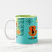 Rétro tasse de café de couples de bande dessinée (Gauche)