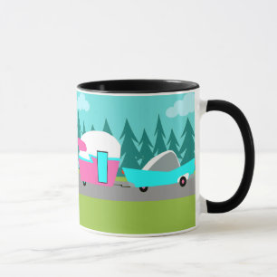 Rétro tasse de campeur/remorque et de voiture
